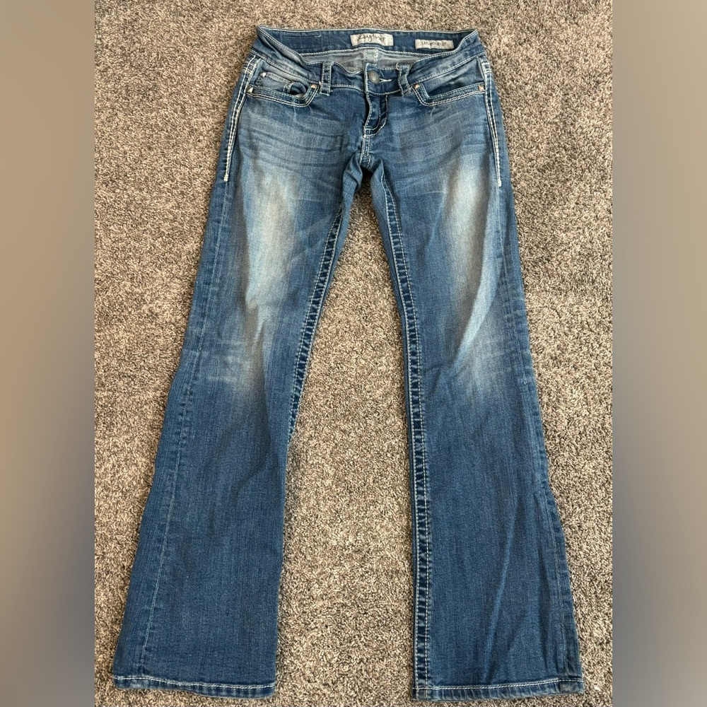 Daytrip Pants Womens 26 Blue Denim‎ Jeans Leo Bootcut Low Rise Cotton #0013
